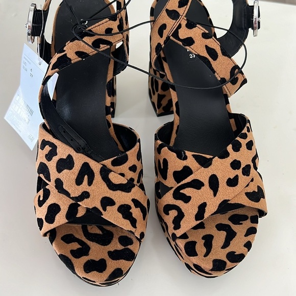 H&M Leopard Platform Shoes Heels New Size 6 - Picture 4 of 11